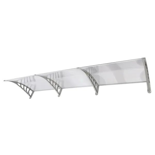 HT-300 X 100' Household Application Door & Window Rain Cover Eaves Transparent Board & Gray Holder