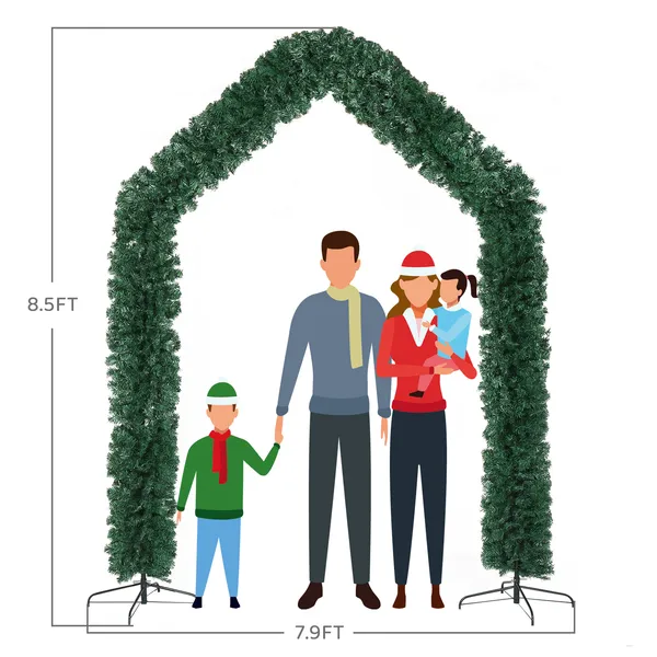 240X40X260cm 1650 Branches PVC Christmas Arch Holiday Arch Decoration Green_maomaolike.com