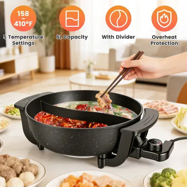 6L Large Capacity Electric Hot Pot