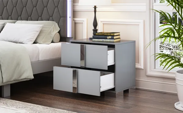 Elegant Nightstand with Metal Foot — photo 4