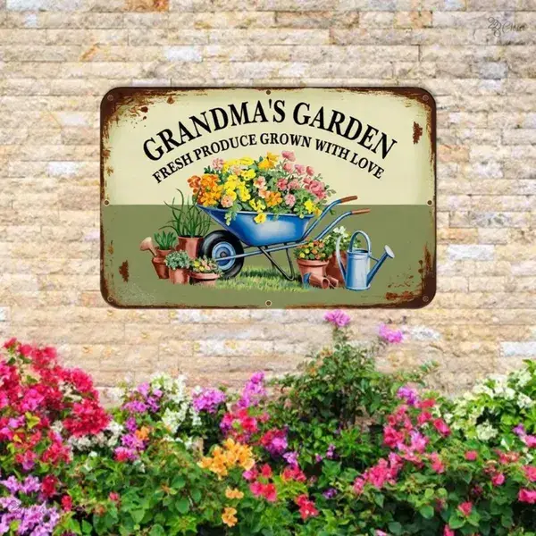 CIFbuy Grandma's Garden Vintage Metal Sign Garden Grown With Love Wall Decor Farmhouse Sign Gift For Mom - TikTok, Temu Pick-up Service