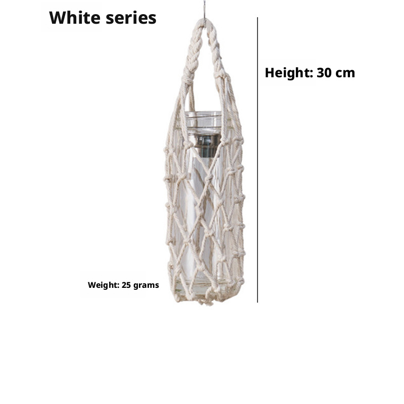 Hand-woven water cup cover-white-1 piece