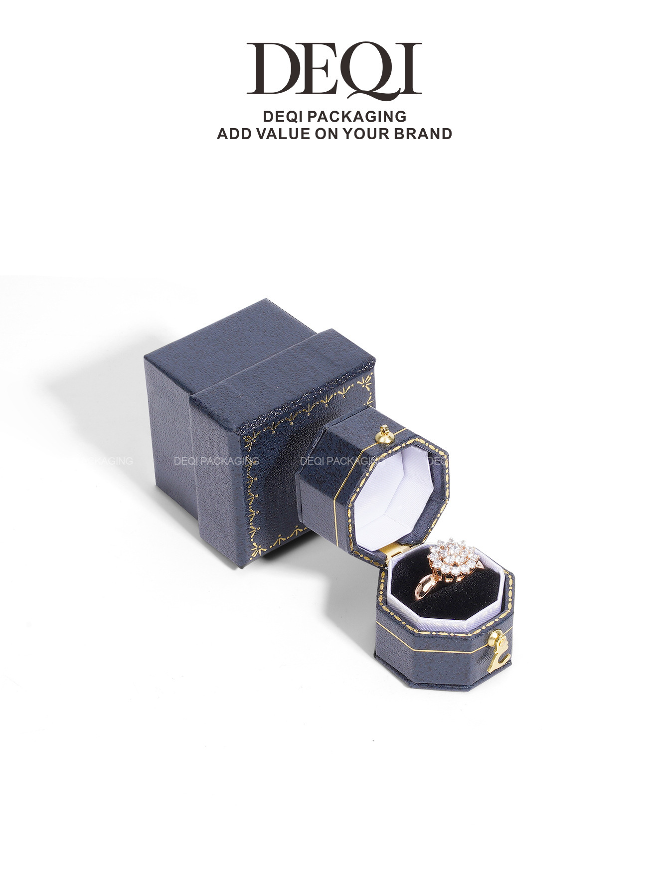 Mini octagonal jewelry box-royal blue-1 piece