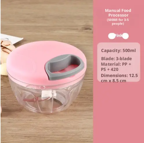 Garlic maser-Pink 500ML-3 leaf blade-1 piece