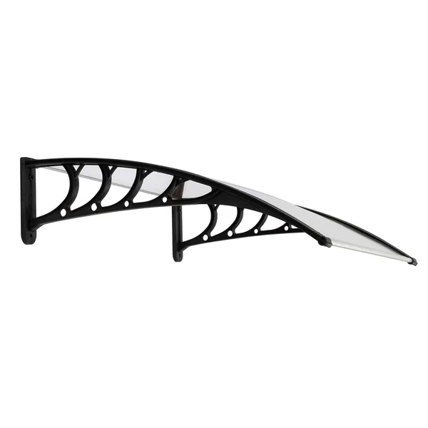 HT-100 X 80 Household Application Door & Window Rain Cover Eaves Canopy White & Black Bracket - Image 2