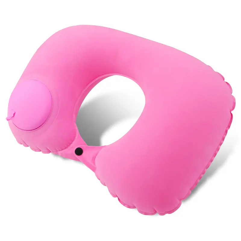 Press inflatable pillow-flocked model-pink