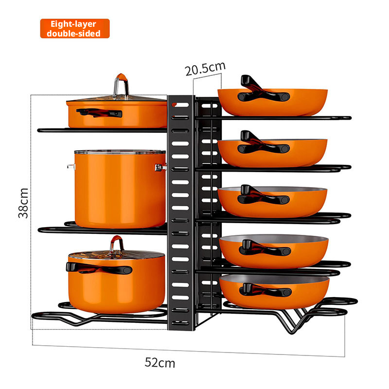 Multi-layer shelf-eight-layer-double sided-black-1 set-carton packed