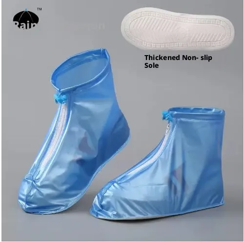 All-matching waterproof shoe covers-blue L-36-37 size