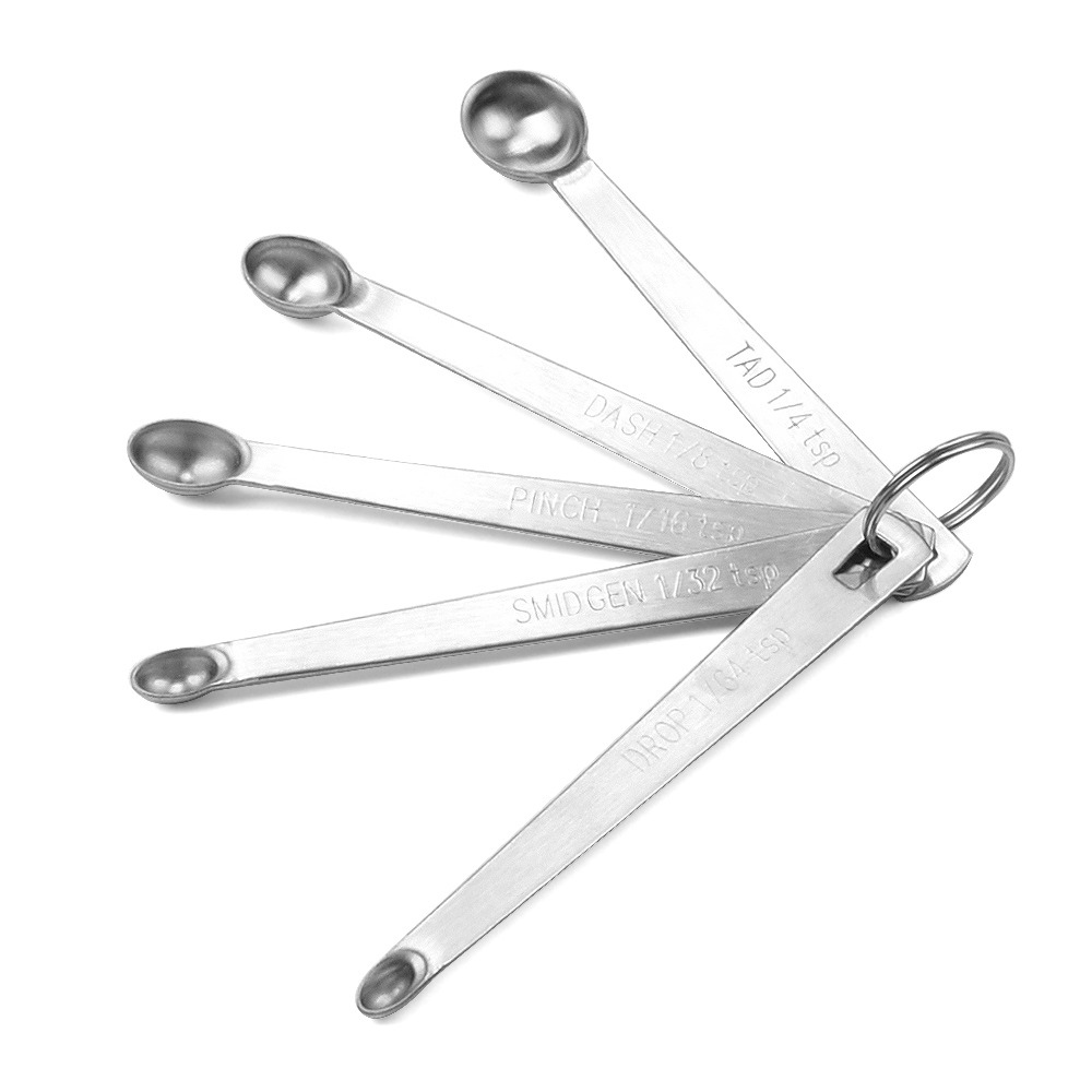 Stainless steel mini measuring spoon-silver-1 set