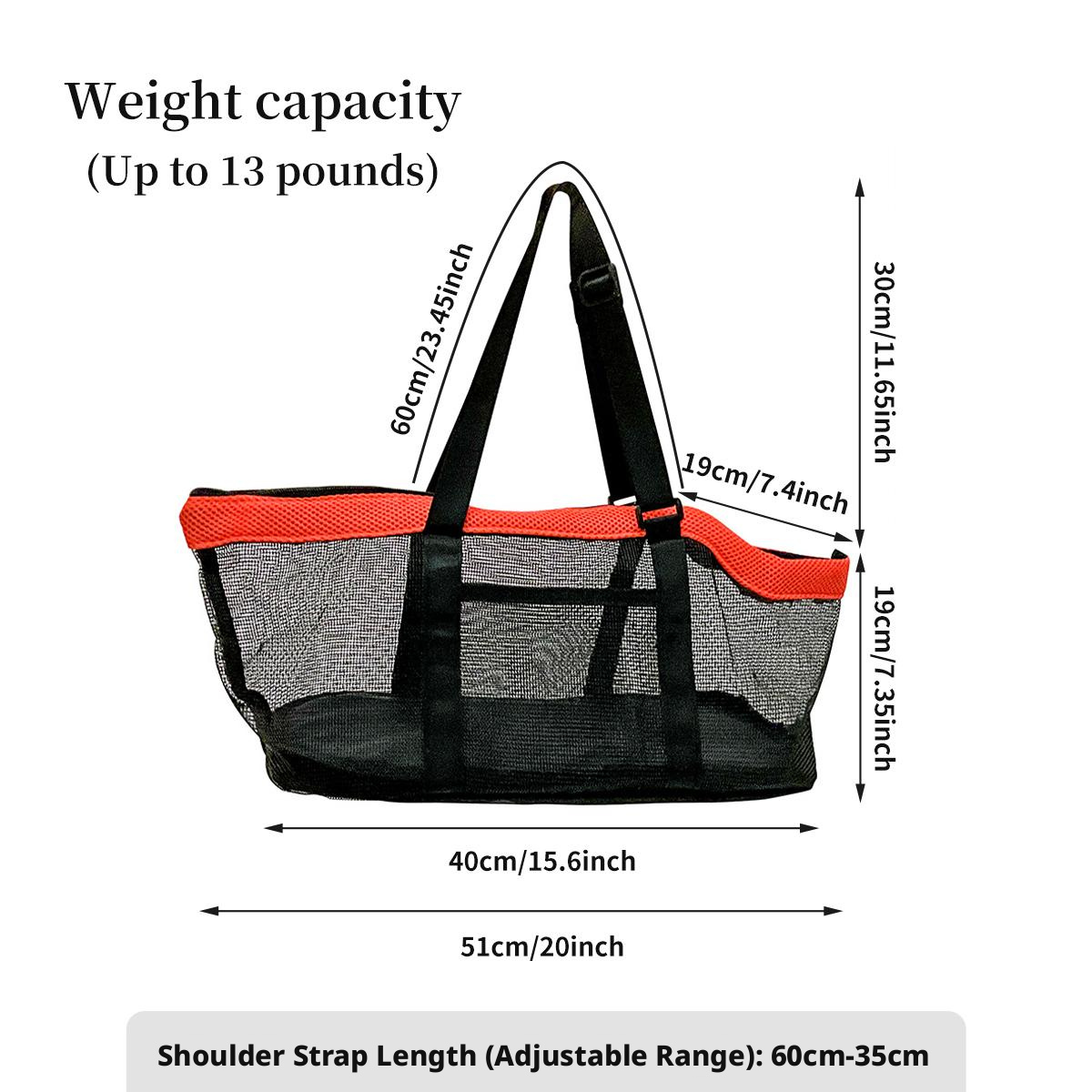 Pet bag-black with orange-1 pack