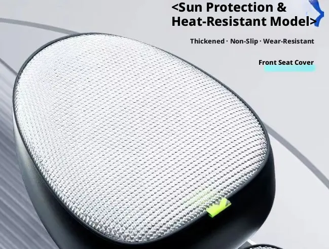 Electric bicycle cushion-silver checkered-round head front seat