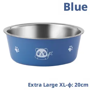 Stainless Steel Pet Bowl-Blue-Extra Large