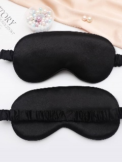 Imitation Silk Eye Mask-Black-1 Pack