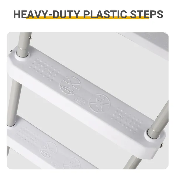 2 Steps 33in Pool Ladder Iron Grey Frame & White Steps image 5