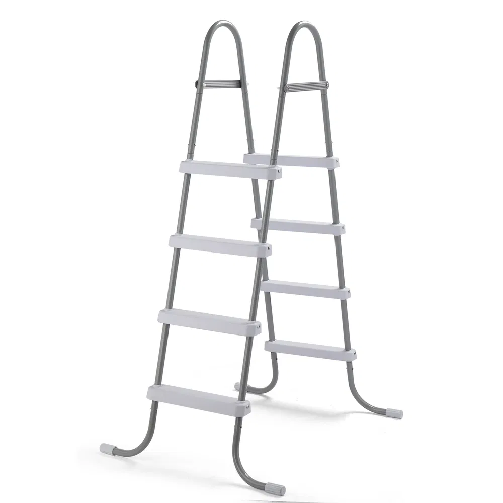4-Step 52in Pool Ladder Iron Grey Frame & White Steps