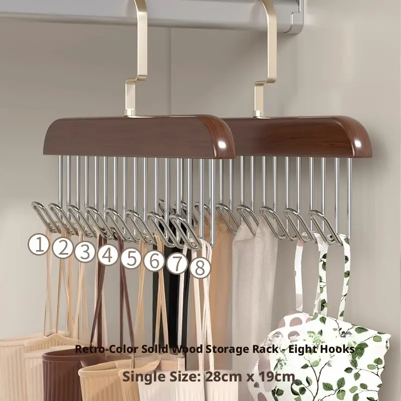 Solid wood hanger-retro color hanger-1.2 thick