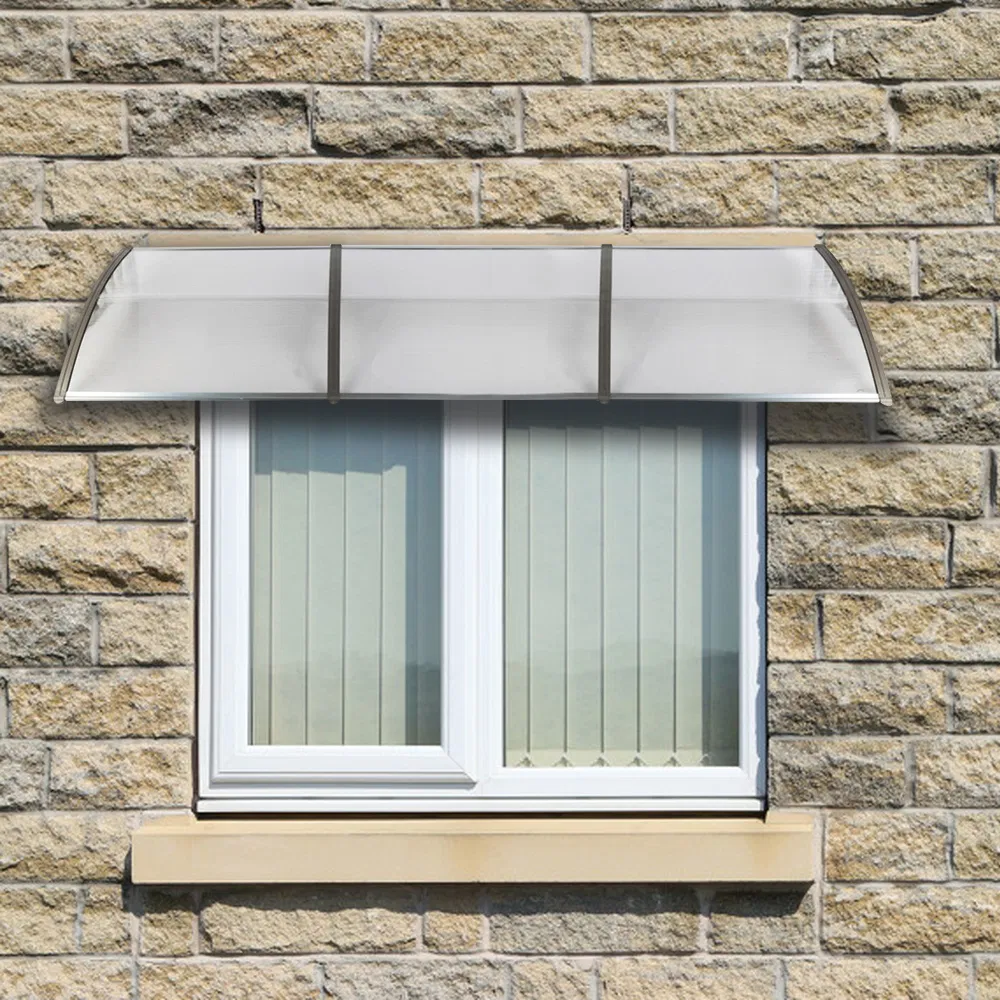 HT-300 X 100' Household Application Door & Window Rain Cover Eaves Transparent Board & Gray Holder