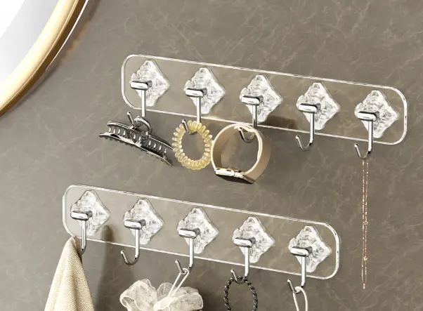 Flower language hook-dust transparent-row hook-5 pack-* patent-DY