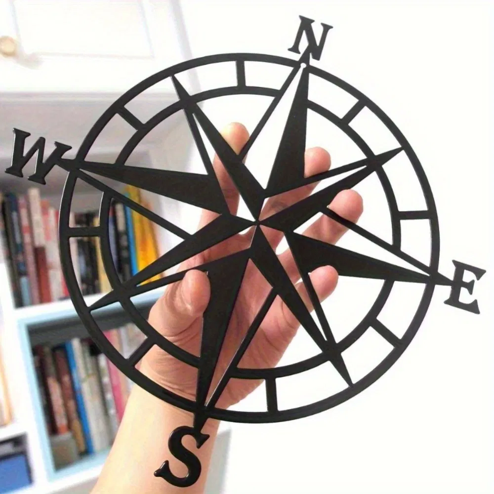 CIFbuy Metal Baked Paint Nautical Compass Rose Wall Art Vintage Navigation Decor - TikTok, Temu Pickup