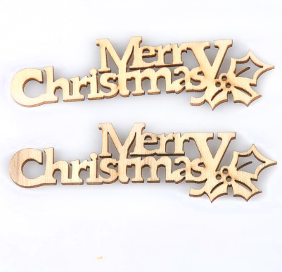 Wooden sign-MerryChristmas-10 pieces/set