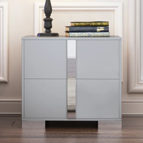 Elegant Nightstand with Metal Foot — photo 5