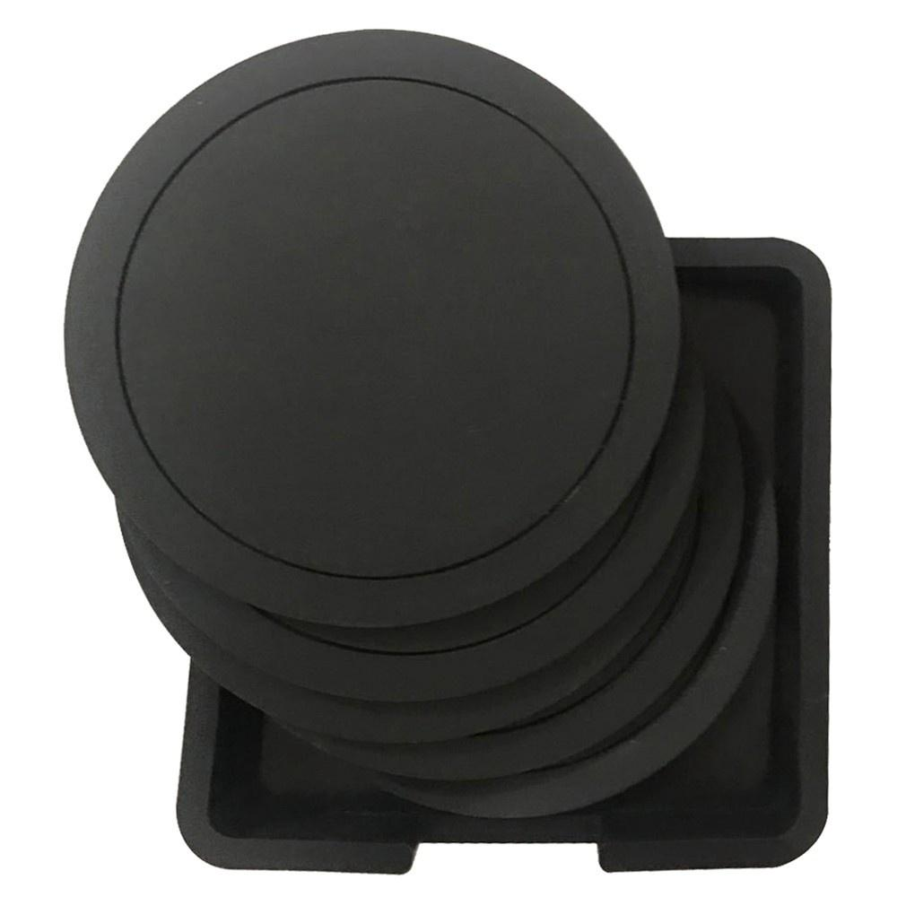 Thermal insulation coaster-seven-piece set-black-1 piece