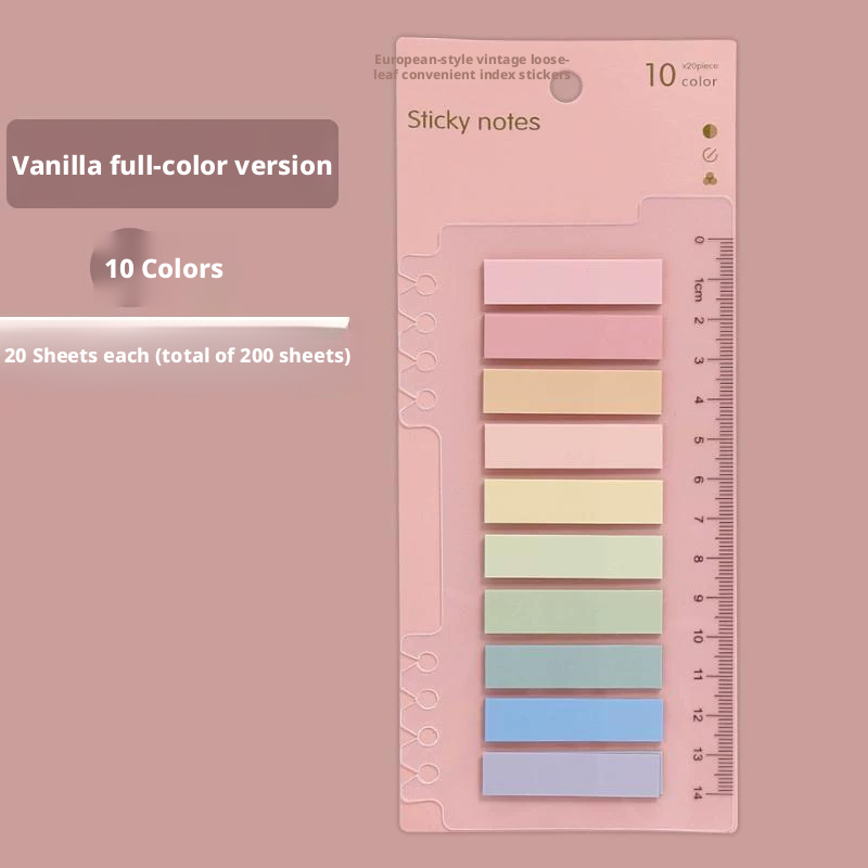 Loose-leaf convenience index sticker-Vanilla-Full Color-200 pcs-1 cardboard pack