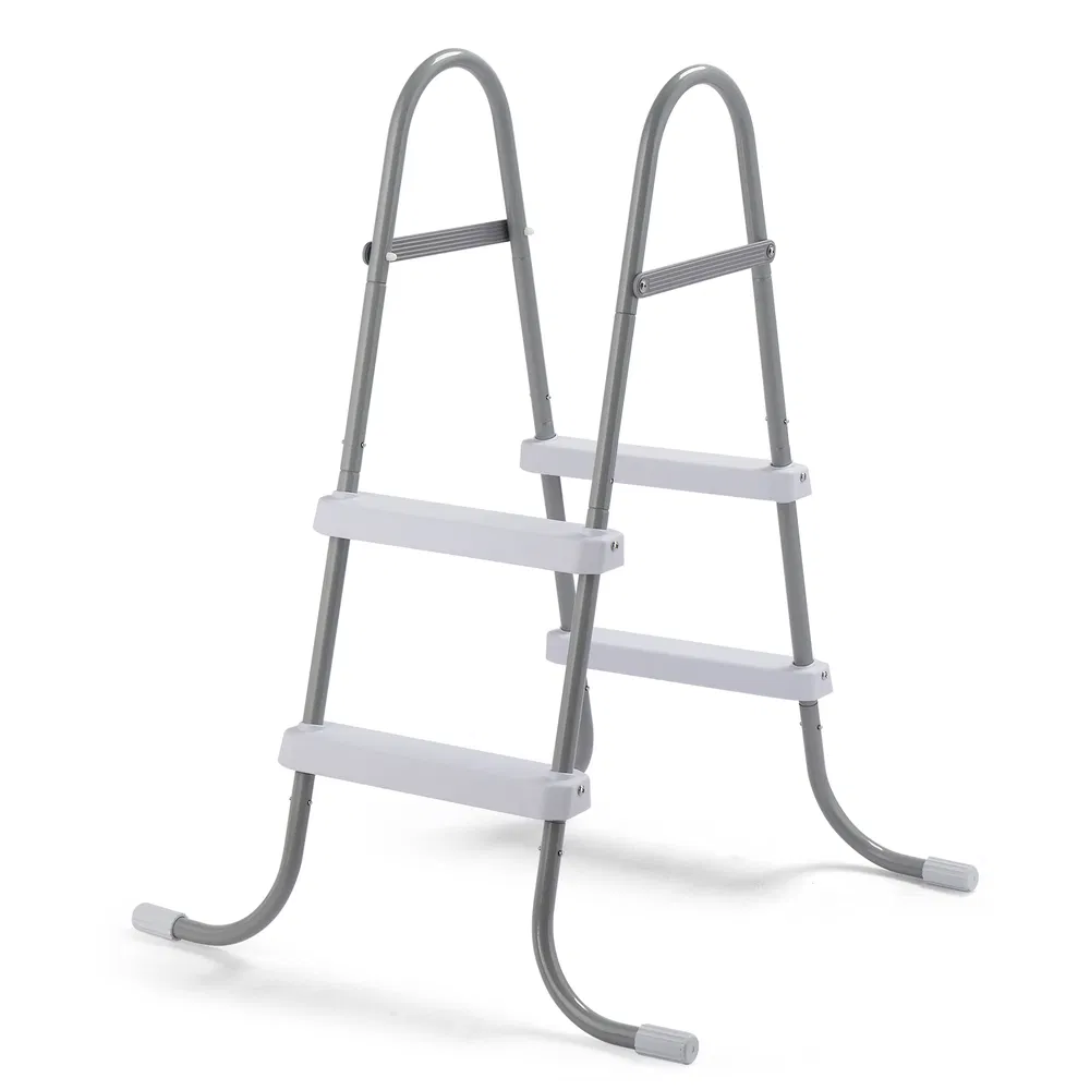 2 Steps 33in Pool Ladder Iron Grey Frame & White Steps