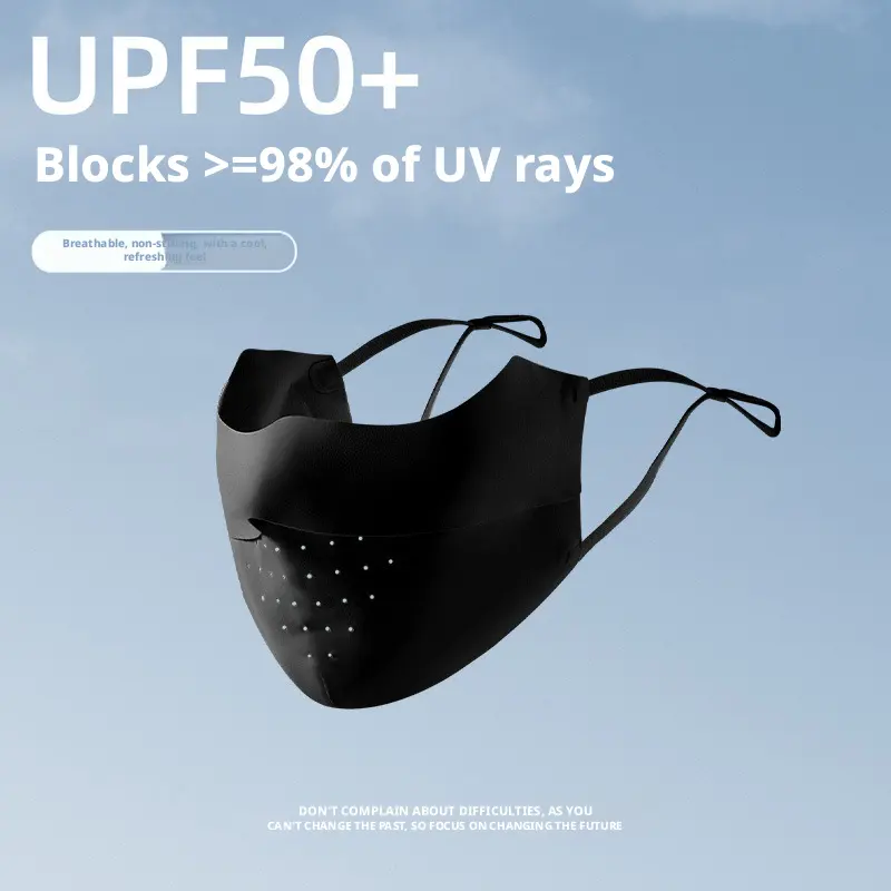 Ice Silk Sunscreen Mask-Black-1 Pack
