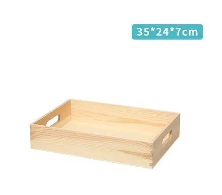 Wood frame solid box-one-layer tray large