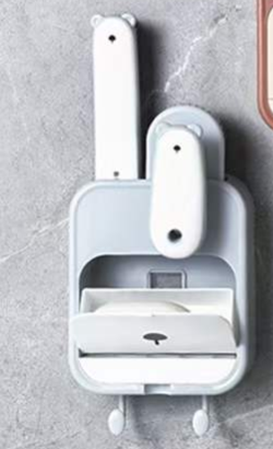 Wall-mounted Soap Box with Brush-Gray-One Set-DY-*[Patent]