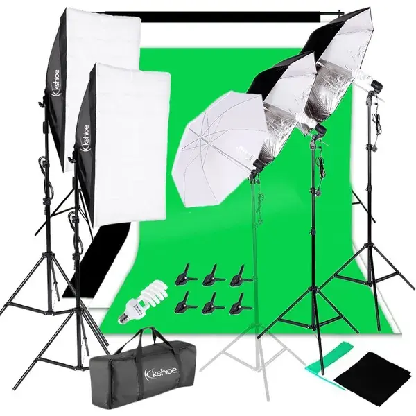 45W White Umbrellas Silver Black Soft Light