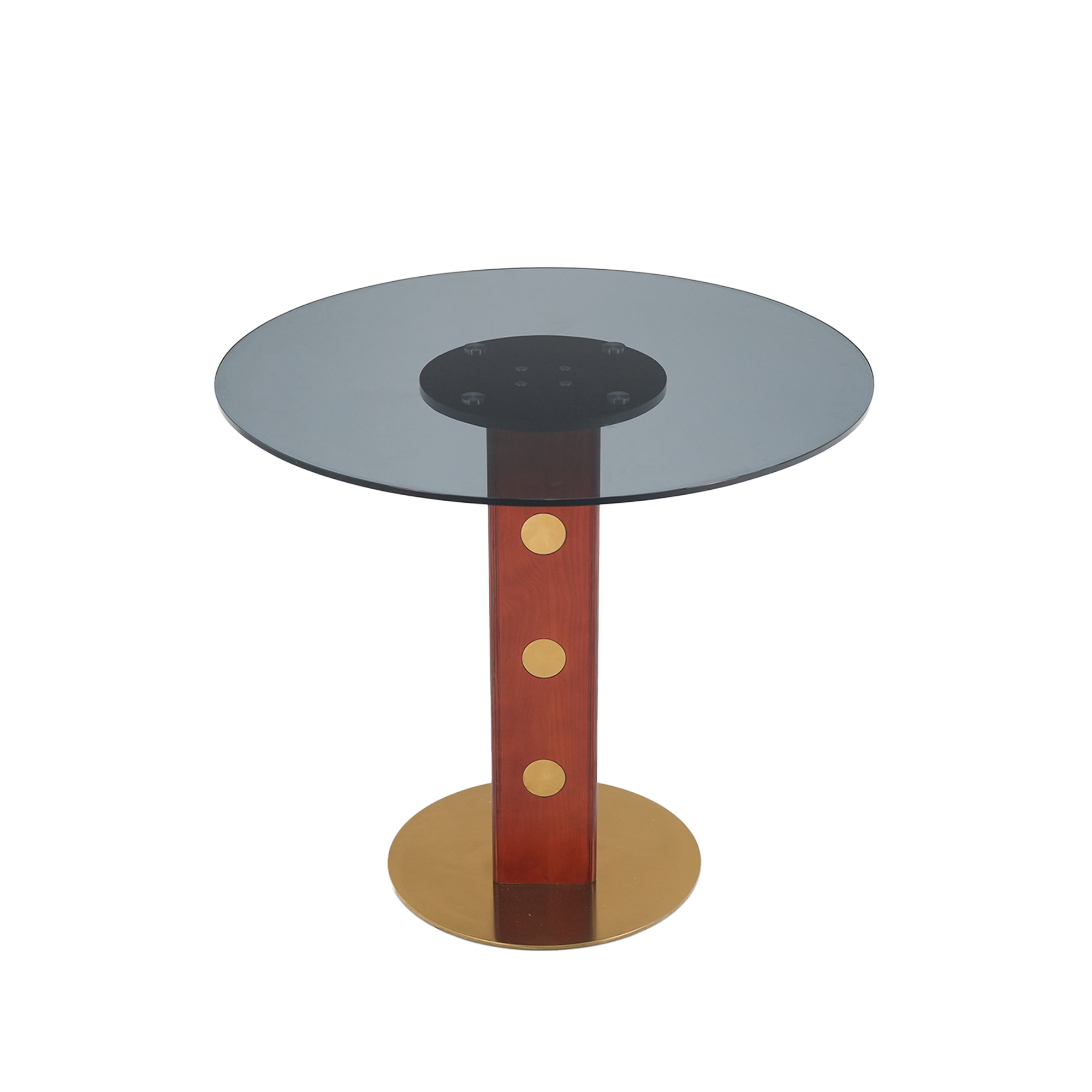Modern Round Dining Table, 33.5  Tempered Glass Table With Wooden Leg & Gold Base, 2 - Person Kitchen Table For Small Space, 150lbs Weight Capacity Only The Negotiation Table