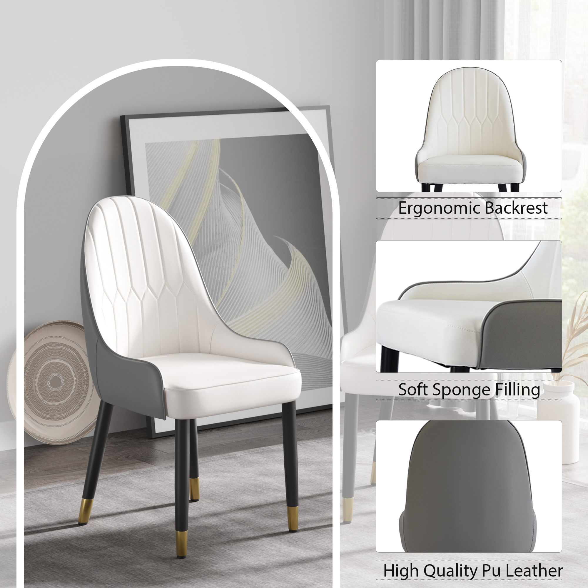 Faux Leather Dining Chair Set, picture 4 of 4
