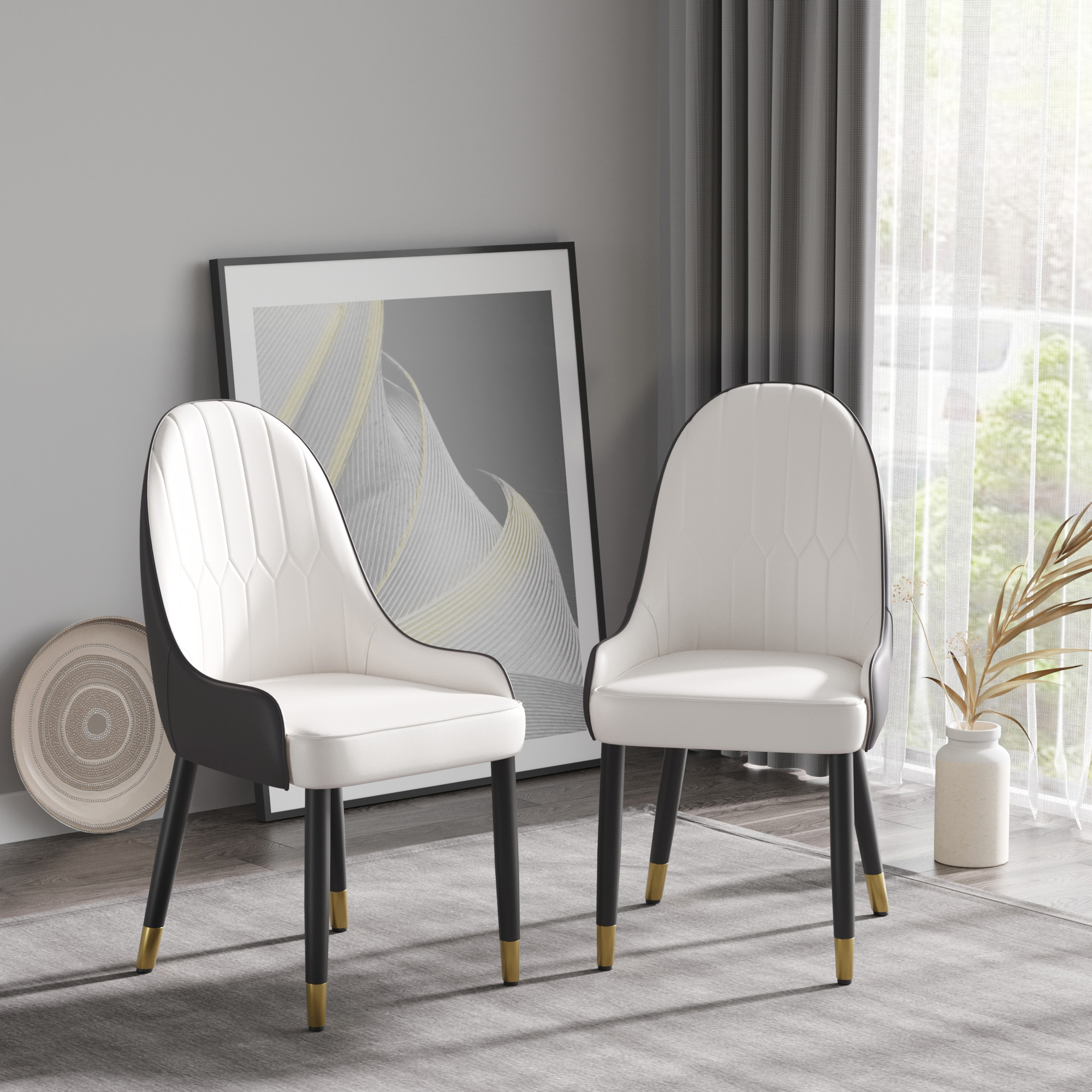PU Dining Chair Set of 2, picture 3 of 4