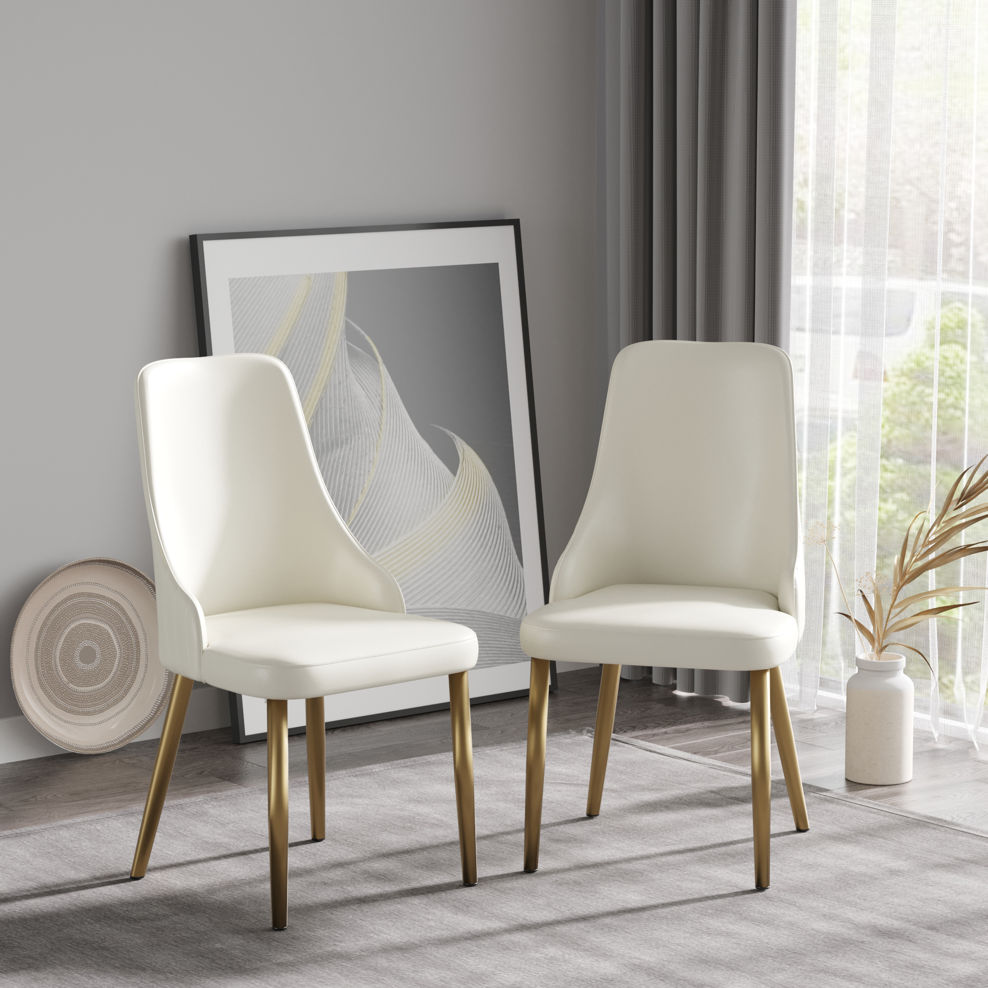 PU Dining Chair Set of 2, picture 2 of 4