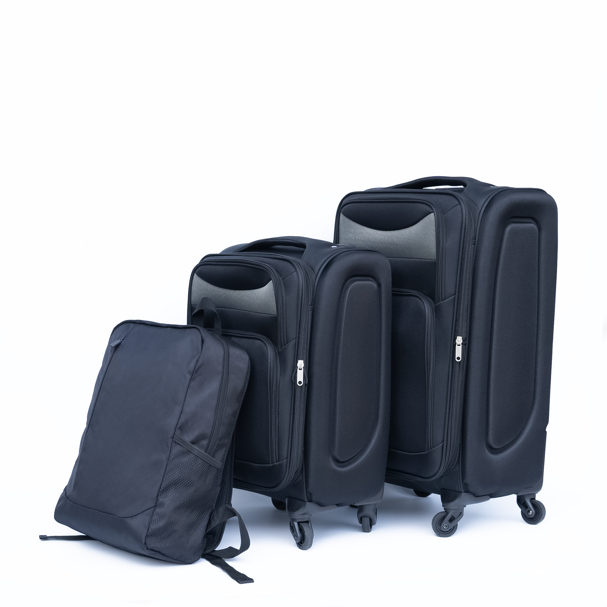 20 24 Travel Case Two-piece Suitcase Set Oxford Trolley Case Without Password Lock Universal Wheel Oxford Cloth Backpack BLACK 3