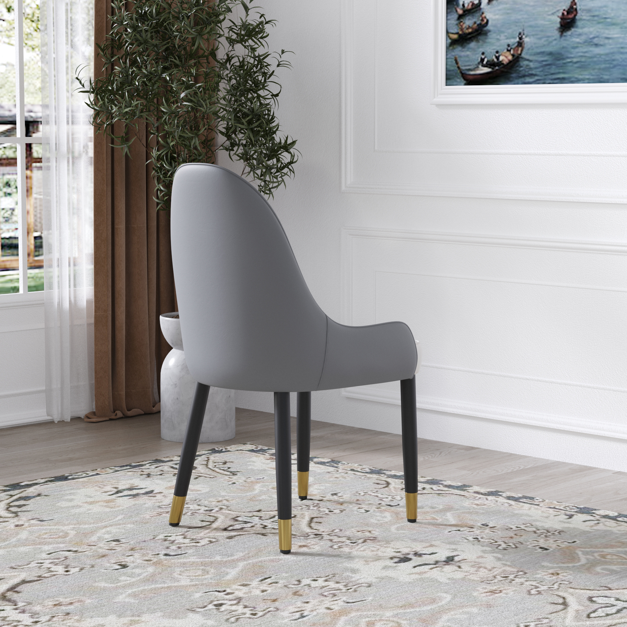 Faux Leather Dining Chair Set, picture 2 of 4