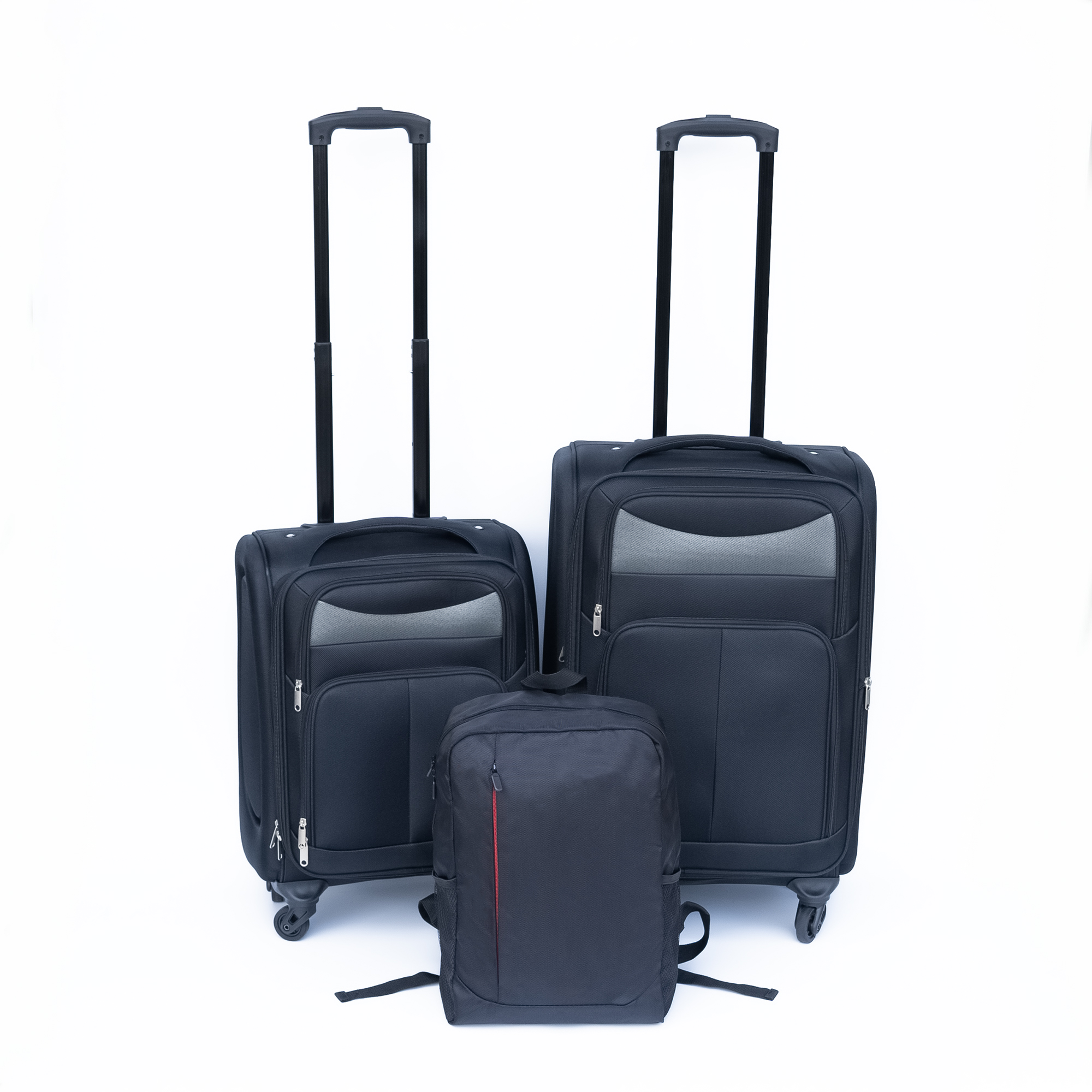 20 24 Travel Case Two-piece Suitcase Set Oxford Trolley Case Without Password Lock Universal Wheel Oxford Cloth Backpack BLACK 4