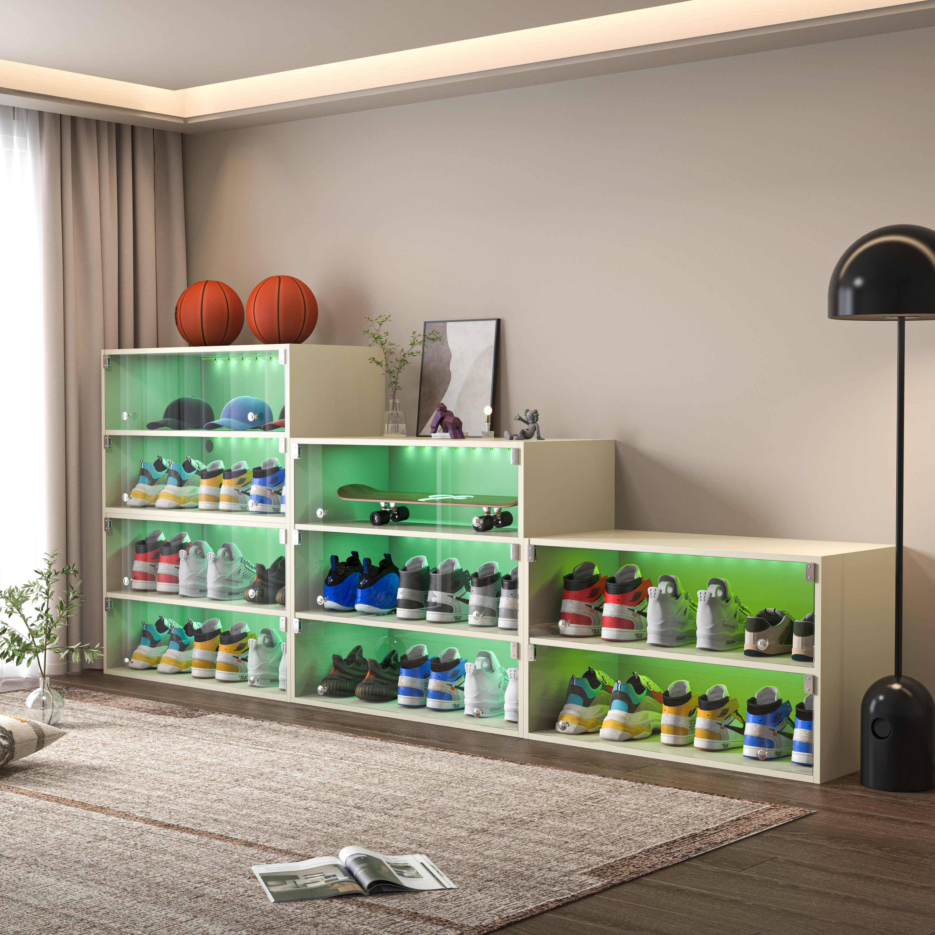 LED Light Shoe Box Three Layers With Glass Doors A656d34a 5ca0 432e 9903 8f92db2ca997