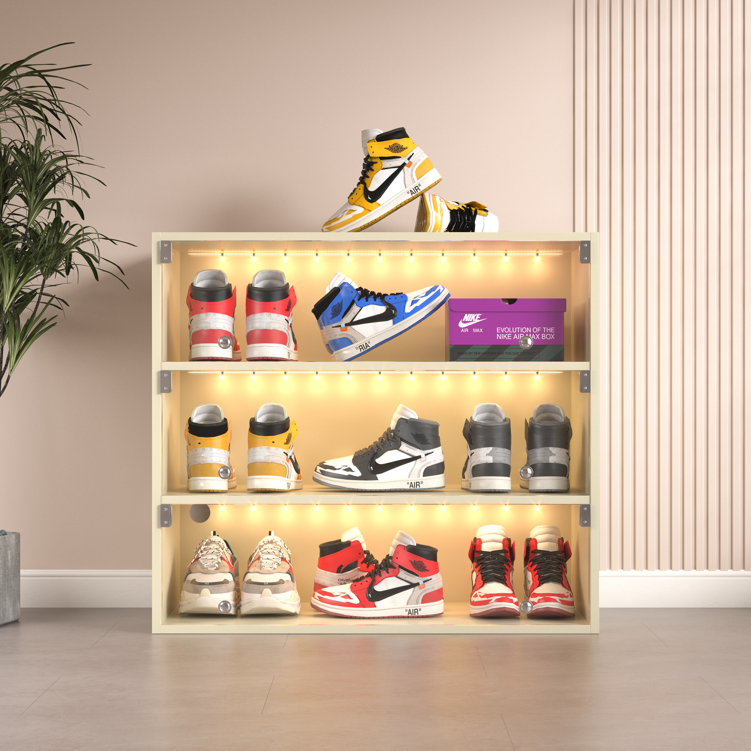 LED Light Shoe Box Three Layers With Glass Doors A867d390 71fa 4ca3 949c C809fa5ce918