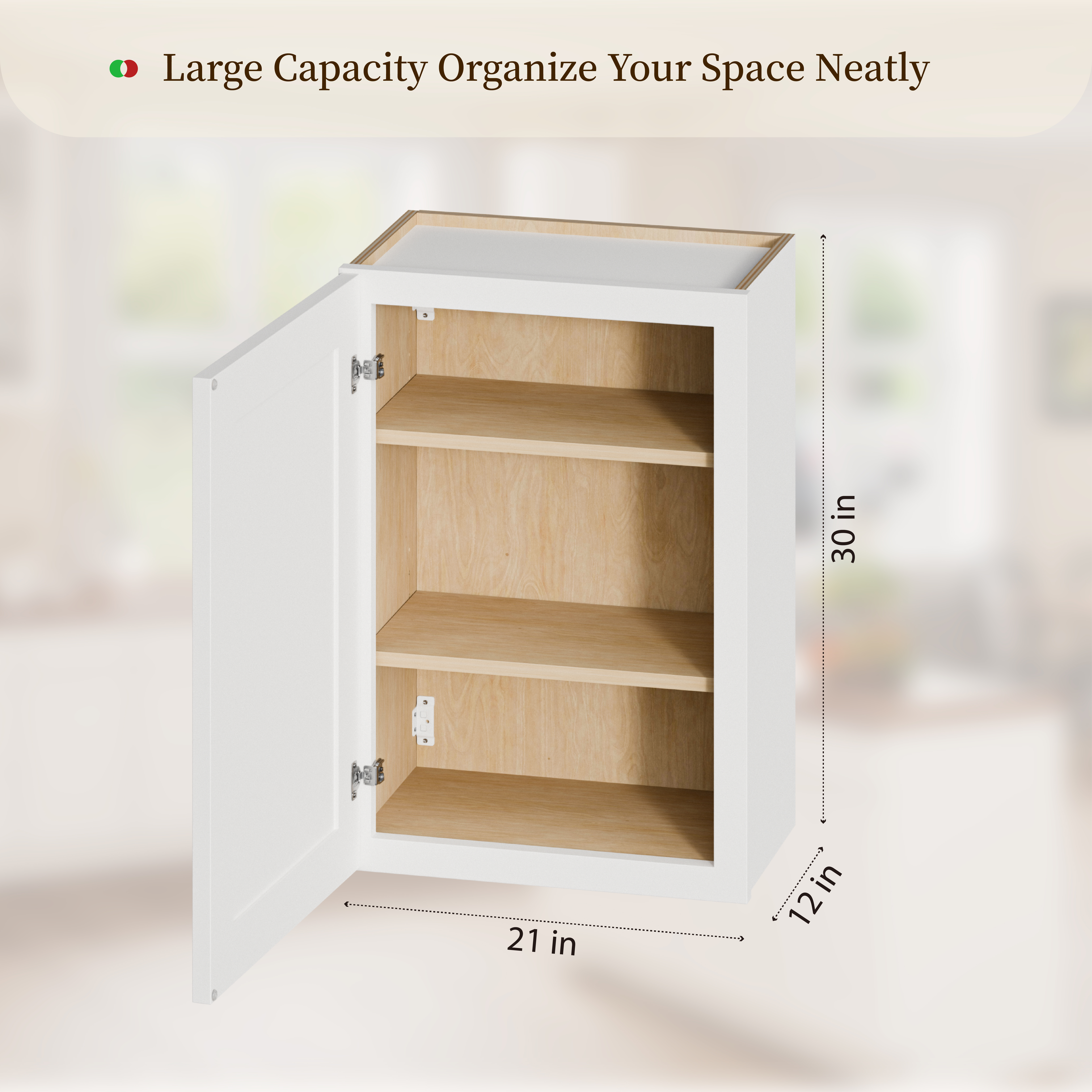 Maximize Small Space-21 Solid Wood Shaker Cabinet.Features Soft-close Door,2 Adjustable Shelves.Ideal For Kitchen, Bathroom, Laundry,garage.Easy Assembly. 21 Wx12 Dx30 H