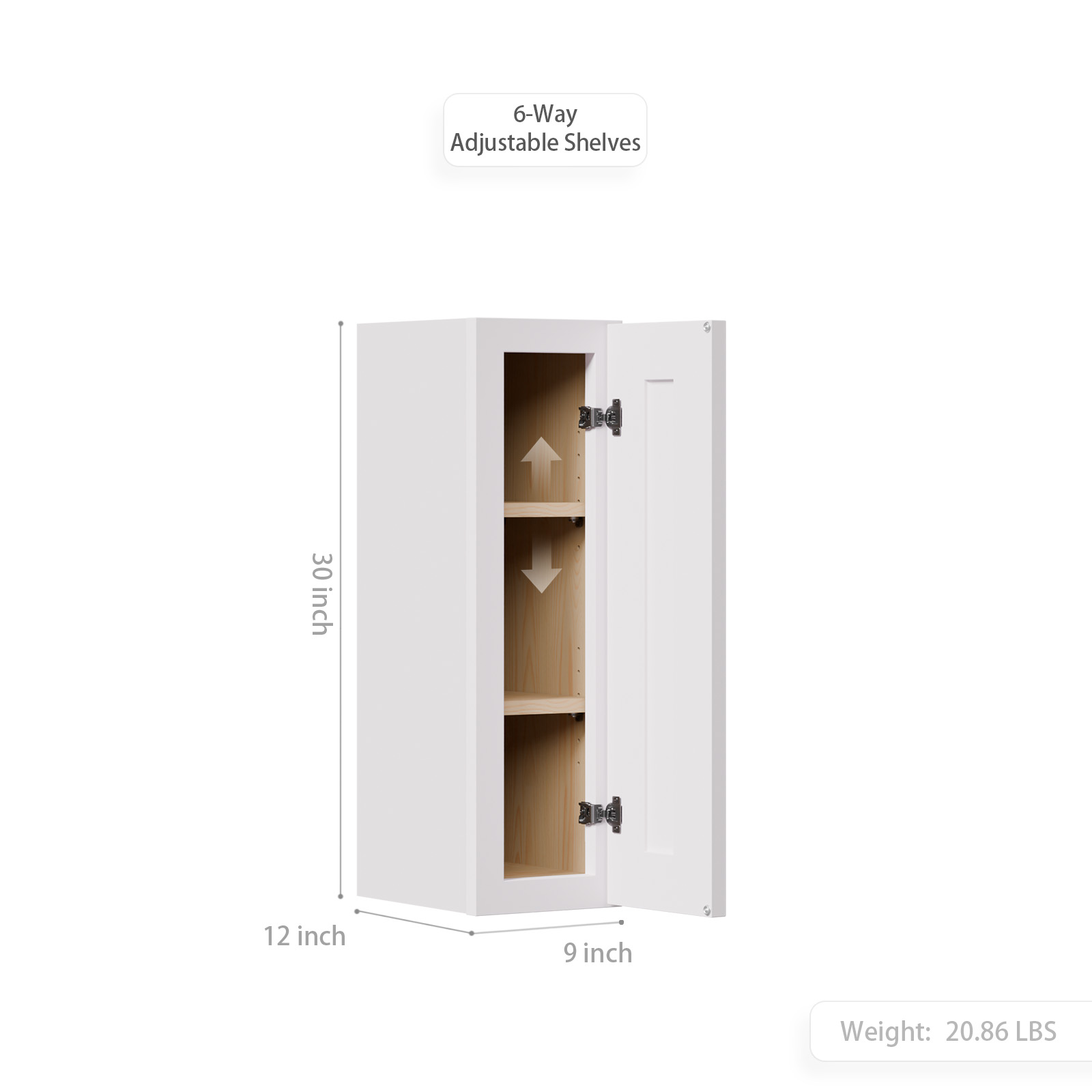 Maximize Small Space-9 Solid Wood Shaker Cabinet.Features Soft-close Door,2 Adjustable Shelves.Ideal For Kitchen, Bathroom, Laundry,garage.Easy Assembly. 9 Wx12 Dx30 H
