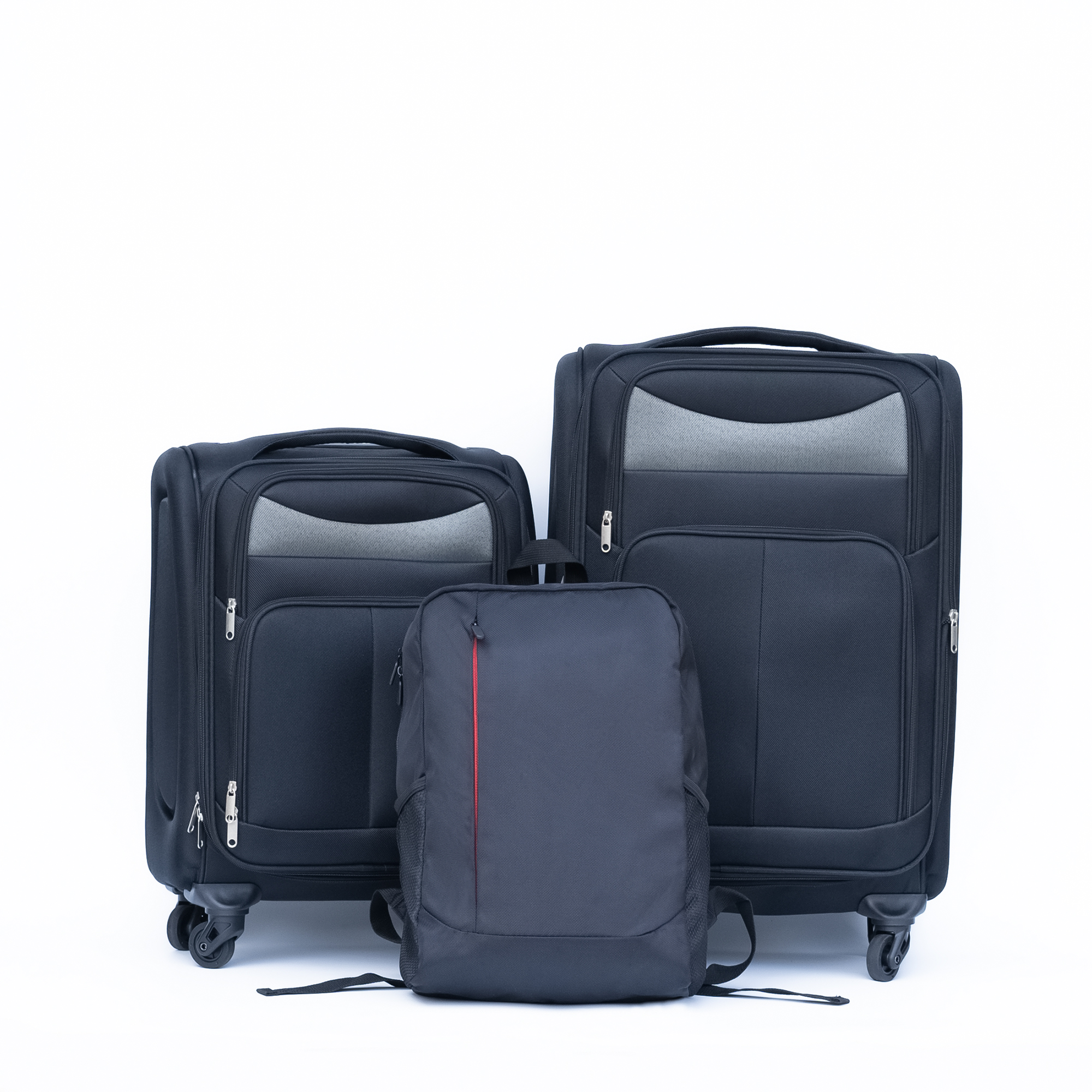20 24 Travel Case Two-piece Suitcase Set Oxford Trolley Case Without Password Lock Universal Wheel Oxford Cloth Backpack BLACK 5