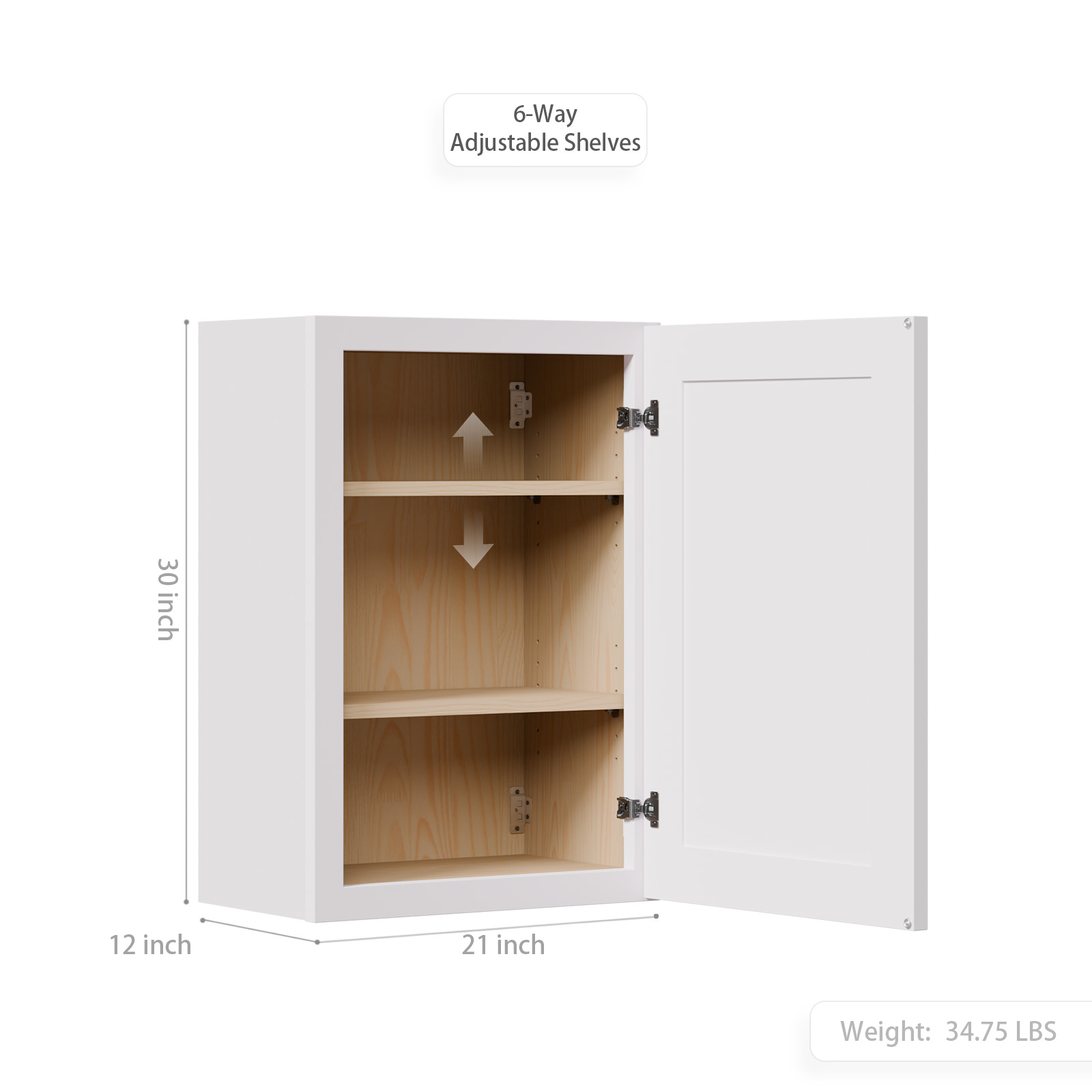 Maximize Small Space-21 Solid Wood Shaker Cabinet.Features Soft-close Door,2 Adjustable Shelves.Ideal For Kitchen, Bathroom, Laundry,garage.Easy Assembly. 21 Wx12 Dx30 H