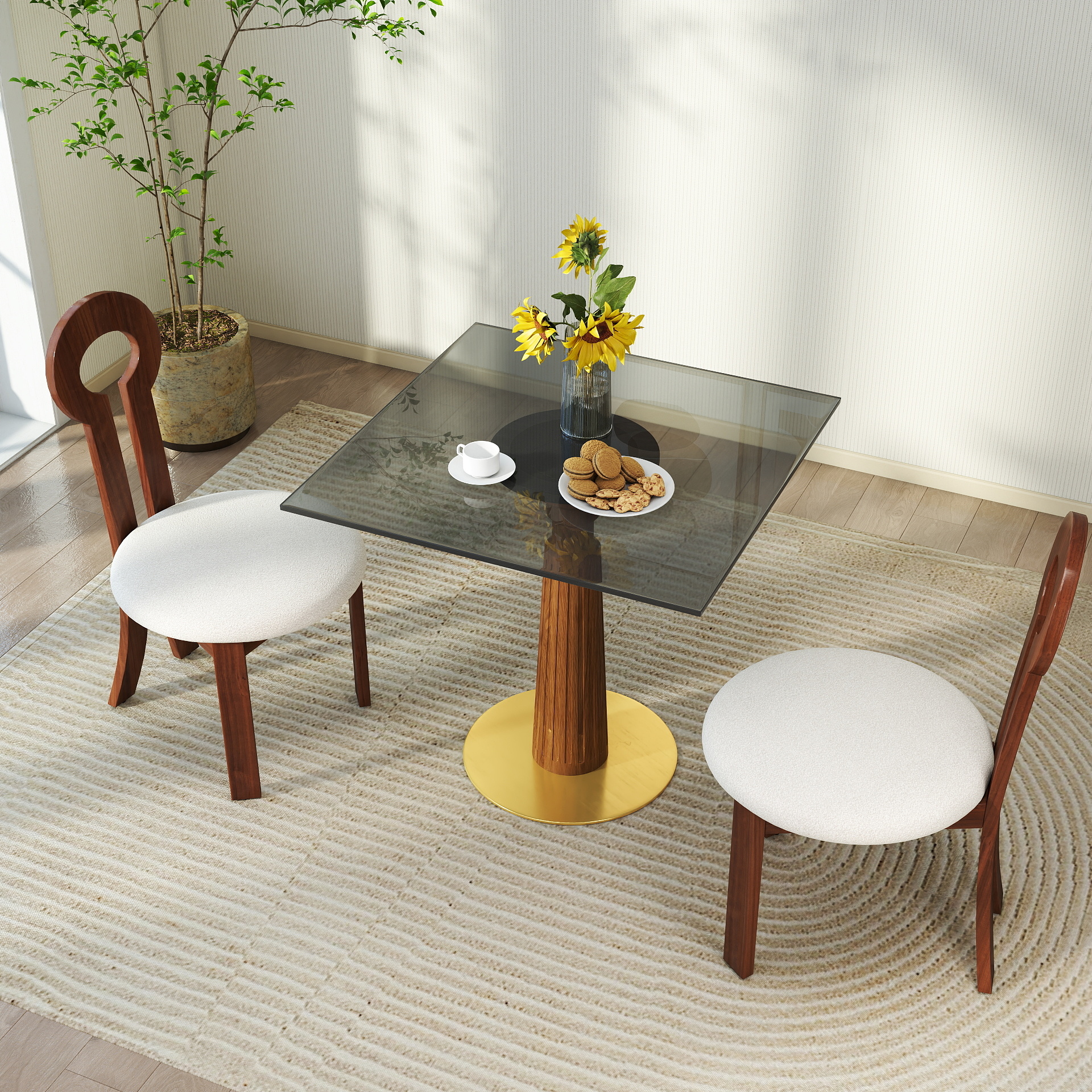 Square Glass Dining Table, picture 4 of 4