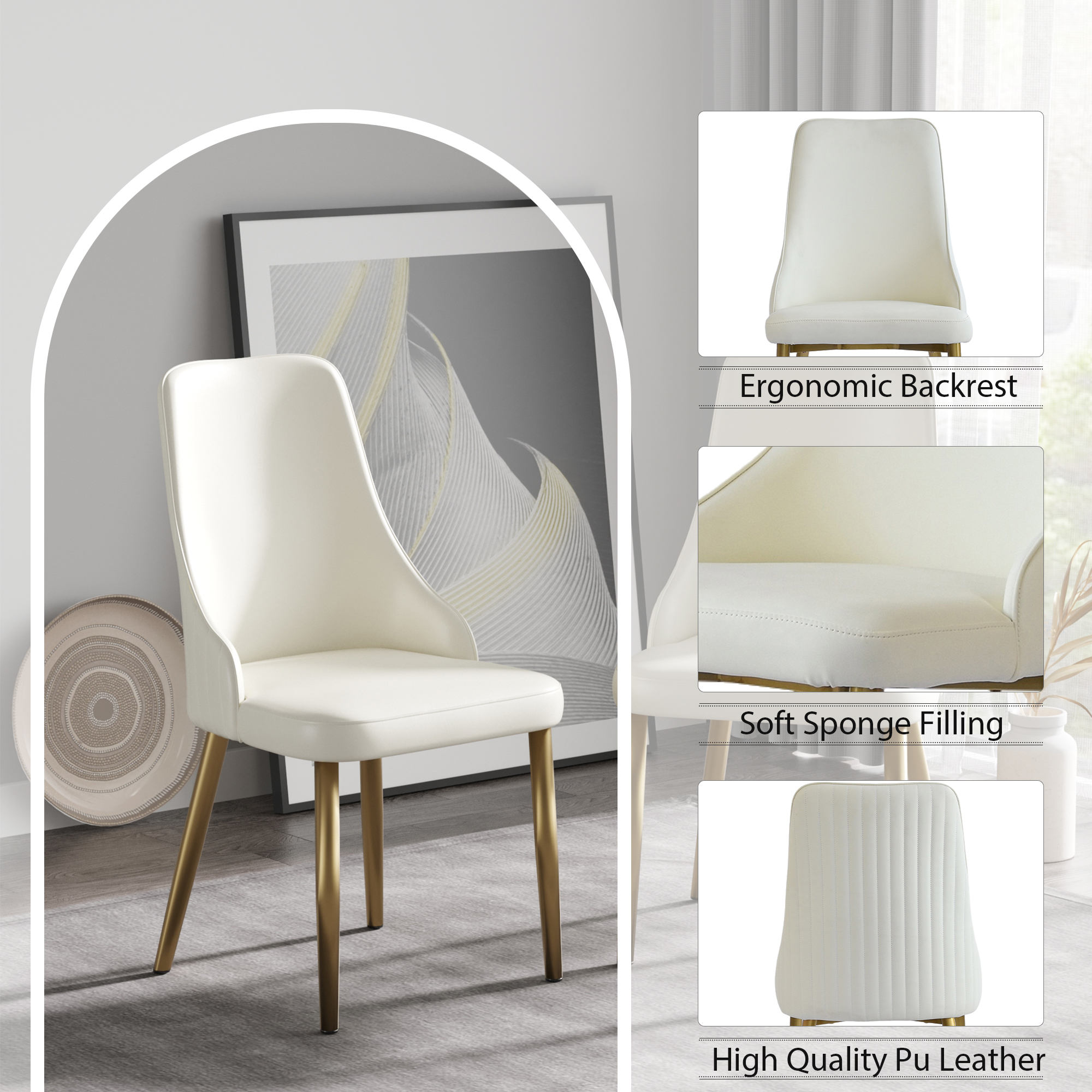 PU Dining Chair Set of 2, picture 3 of 4