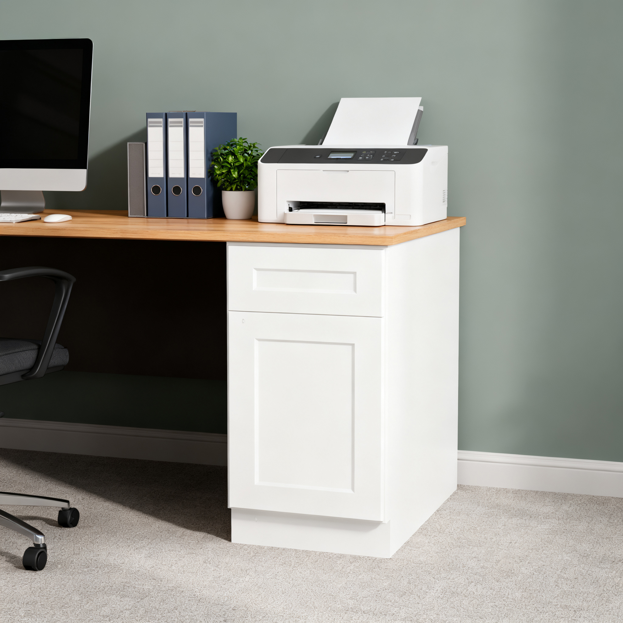 12  White Shaker Base Cabinet With Soft-Close Door,Drawer,Space-Saving Solid Wood Unit With Adjustable Shelf For Kitchen, Bath, Laundry, Garage  12 W X 24 D X 34.5 H