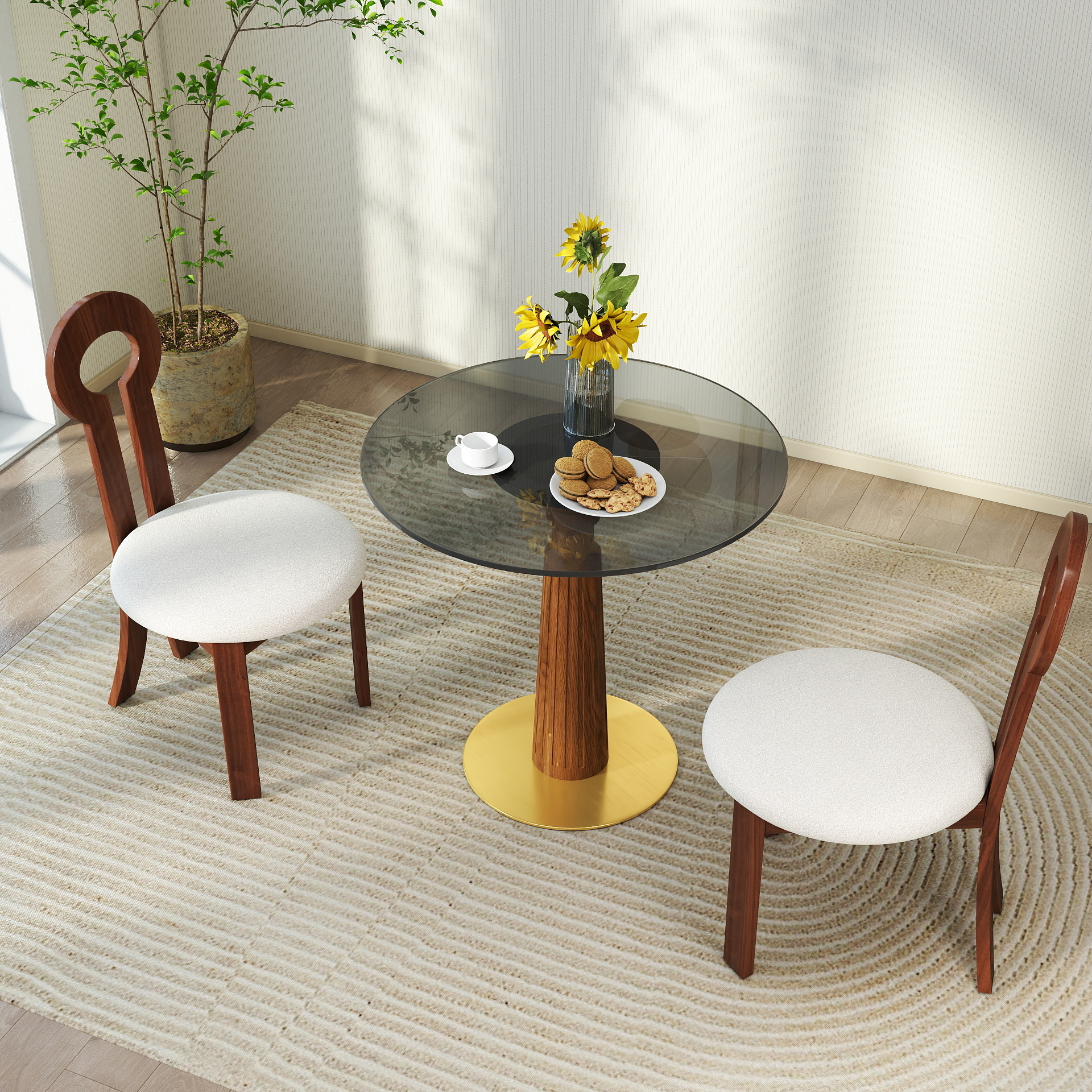 Round Glass Dining Table, picture 2 of 4