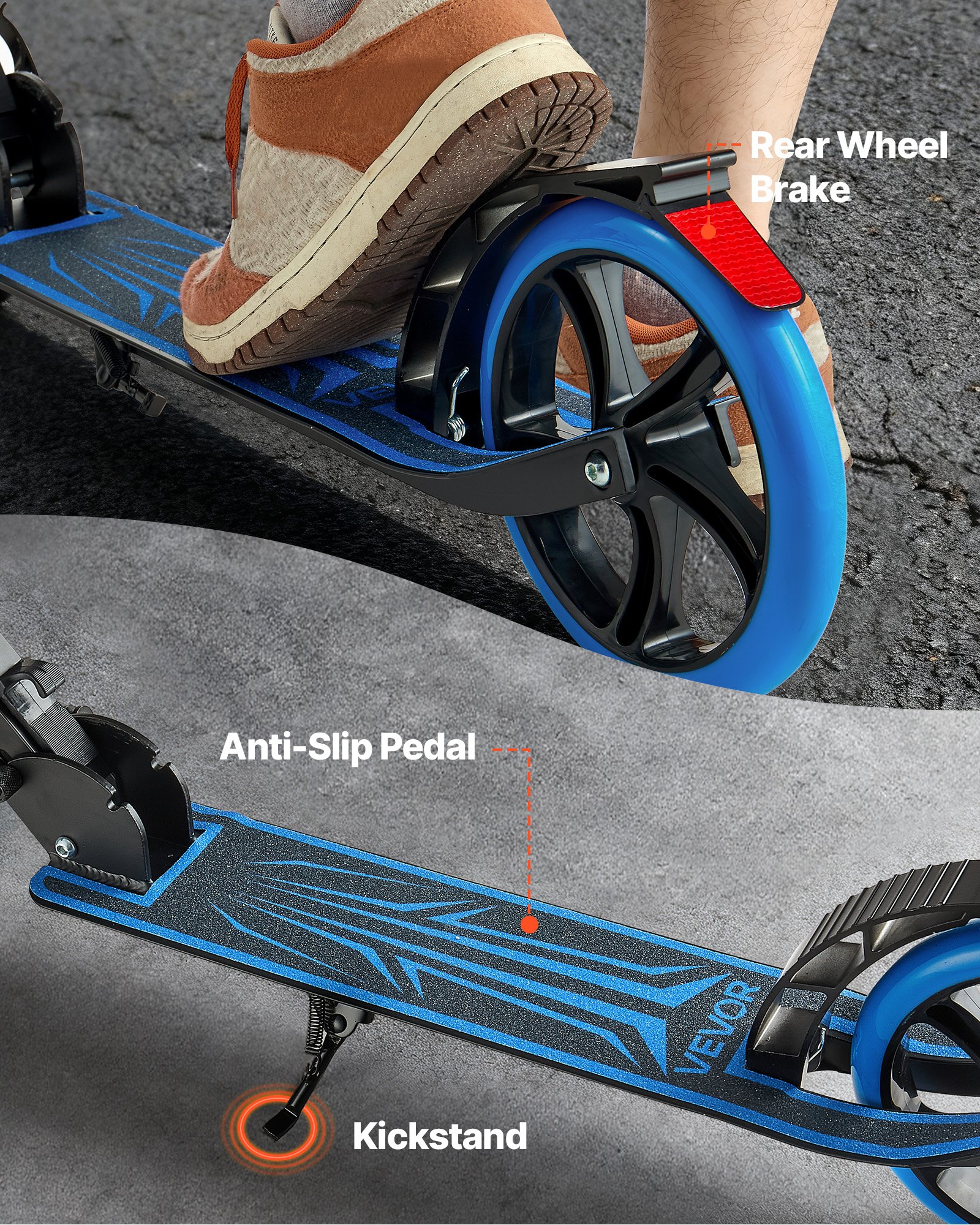Kick Scooter For Kids Ages 8+, Teens & Adults, 2-Wheel Toddler With Adjustable — image 5